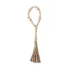 Colgantes de Abalorios de Madera Estilo Europeo Transfronterizos Adornos de Cuerda de Cáñamo con Borlas para Manualidades Decoración Navideña para el Hogar Decoraciones Colgantes Venta al por Mayor en Stock