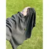 Camiseta masculina de verão estilo old money, estrutura de arroz glutinoso cinza, manga curta, elástica, nó de bambu, algodão, pele de gelo, respirável, ombro normal, meia-manga