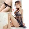 Conjunto Sedutor de Renda e Tule Lingerie Sensual Tamanho Grande Estilo Europeu e Americano Comércio Exterior Camisola Sexy Sem Alças Vestido de Dormir Transparente