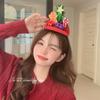 Diadema de estrella de árbol de Navidad tridimensional roja y verde, diadema linda para ambiente de fiesta, pasador para el cabello, accesorios para el cabello, accesorios para fotos