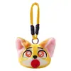 Pingente de porta-moedas de pelúcia autêntico de Zootopia, chaveiro fofo de cabeça de animal, bolsa para guardar fones de ouvido, pequeno presente