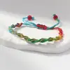 Pulsera Trenzada de Cuerda Roja, Nudo Chino, Nudo Flor de Durazno, Pulsera Tejida Finamente, Cuerda de Cinco Colores del Festival del Bote del Dragón, Joyería de Mano para Estudiantes de Atracción Turística al por Mayor