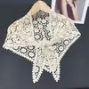 Xale de Renda Vazada Estilo Coreano Lenço Triângulo Versátil Algodão Puro Colete Pequeno Lenço de Cintura Camada Lenço de Cabeça Fino de Tricô Feminino