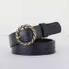 Cinto de Couro Retrô Feminino Preto Estilo INS Versátil Coreano Cinto para Jeans Moda Estilo Hong Kong Cool Simples Personalidade Cinto de Cintura para Calças