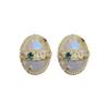 Agulha de prata zircão incrustado de diamante sereia ji pérola geométrica oval brincos luz francesa luxo high-end brincos elegantes
