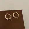 Brincos de Argola de Prata Cor Dourada para Mulheres, Luxo Leve, Sensação de Alto Padrão, Brincos de Argola Lisos Populares Novos Únicos 2026