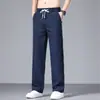 Pantalones Casuales de Lino Tencel para Hombre, Nuevo Estilo Otoño 2026, Pantalones Largos Rectos Holgados Ultramodernos, Pantalones Deportivos Versátiles para Hombres de Mediana Edad