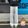 Calça Casual de Moletom Diagonal Pesada com Forro Masculina Outono/Inverno Tendência Espessa Confortável Calça Esportiva Calça de Moletom Versátil Americana