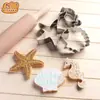 Molde de Biscoito de Aço Inoxidável Estrela do Mar Cavalo-marinho Concha Marinha Três Peças Ferramentas de Cozinha para Assar