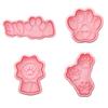 Molde para Galletas Serie Huella de Cachorro Linda Huella de Perro Dibujo Animado 3D Molde para Galletas Galletas Impresas Simuladas DIY