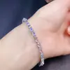 Pulsera de piedra lunar natural envío boutique vidrio luz de luna azul boca suelta plata 925 Seiko incrustación 4*6mm