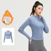 Conjunto de Yoga para Mujer Otoño Invierno Cálido con Felpa Interior Cuello Alto Cremallera Top Correr al Aire Libre Adelgazante Fitness Conjunto Deportivo
