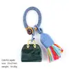 Llavero de Bolso con Piedra Natural Semipreciosa Transfronteriza Creativo Hecho a Mano Tejido Accesorios para Coche y Ropa Colgante de Cristal Ágata