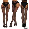 Medias de tirantes con entrepierna abierta para comercio exterior en stock, Medias de tirantes de una sola pieza, Medias de red para mujer, Bodystocking de red sexy