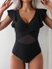 2025 Europa y Estados Unidos comercio exterior transfronterizo Amazon tendencia estampado cuello halter sexy bikini unido encaje aguas termales