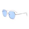Óculos de Sol Femininos Armação de Metal Estreita Lentes Marinhas de Cor Clara Viagem Proteção Solar Roupa com Óculos de Sol de Verão da Moda Atacado