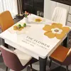 Toalha de mesa de PVC à prova d'água, à prova de óleo, lavável e resistente ao calor, com estampa de plantas e flores, modelo 2025 novo, luxo leve, toalha de mesa de jantar de alta qualidade