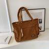 Bolsa feminina 2023 nova outono e inverno transversal bolsa de balde de grande capacidade estilo coreano veludo cotelê veludo cotelê flanela portátil bolsa grande