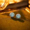 Novos Brincos Pequenos de Zircônia Azul Marinho para Mulheres, Populares no Tiktok, Modernos, Elegantes, de Alta Qualidade, Brincos e Acessórios Estilo Luxo Leve