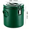 Cubo Aislado de Acero Inoxidable de Grado Alimenticio, Cubo Comercial de Gran Capacidad para Puestos, Especializado para Té de Burbujas, Leche de Soya y Arroz, Cubo de Comedor, Artículo de Venta Caliente Transfronterizo