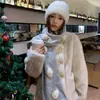 Estilo Chanel~ Bufanda de lana tejida con camelia estilo coreano para mujer, cálida de invierno, calentador de cuello frío de imitación, calentador de cuello atmosférico, moderno