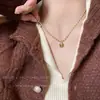 Collar Maillard Otoño e Invierno Piedra Ojo de Tigre Acero de Titanio para Mujer Diseño Coreano de Nicho Cadena Larga para Sudadera Accesorios Versátil Nuevo Estilo
