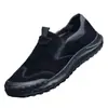 Zapatos de seguridad para hombre para trabajo en construcción, zapatos de trabajo sin cordones, verano transpirables, ligeros, impermeables, antideslizantes, resistentes al desgaste, zapatos de senderismo