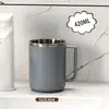 Copo de enxaguante bucal de aço inoxidável 304 com alça, anti-queda, copo de lavagem doméstico, copo para escovar os dentes, copo para beber de estudante e escritório, caneca