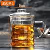 Taza de vidrio de borosilicato alto para té de burbujas con filtro de red roja transparente para agua, taza de separación de té para oficina de hombres y mujeres, tiembla igual