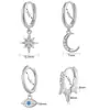 Pendientes de comercio electrónico transfronterizo para ojos de luna pendientes de circonita de ocho puntas joyería de moda exquisita para piercing al por mayor
