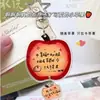 Colgante acrílico con temática de manzana, creativo y lindo, diseño romántico de pareja, llavero y accesorio para bolso de alta estética