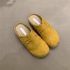 Sapatos Bircan de nicho com sola grossa 2025, novos chinelos plissados de personalidade de fada gentil Mori Girl, estilo Baotou, estilo meia-pantufa