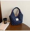 Bolso Chaleco de Mezclilla con Lazo Fresco y Dulce, Bolso de Hombro Literario de Gran Capacidad, Bolso Tote Simple Portátil para Viajes