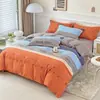 Nueva colección de otoño e invierno: Juego de ropa de cama de cuatro piezas engrosado, 100% algodón, cepillado, algodón puro, cálido, y viene en un paquete resistente, disponible para camas individuales o dobles