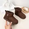 Botas de Nieve para Niños Botines Cortos para Niñas Invierno Estilo Nuevo Niña de Bebé Forro de Terciopelo Cálido Exteriores Zapatos Grandes de Algodón Resistentes al Desgaste