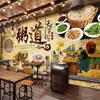 Papel de parede mural 3D de fundo para saúde alimentar sopa mingau vegetariano restaurante de saúde restaurante de refeições loja de café da manhã papel de parede tecido não tecido