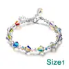 Pulseira Cristal Pedra de Transferência Popular Quadrada Transfronteiriça Moda Feminina Joias Elegantes Pulseira Cor Aurora AB Atacado