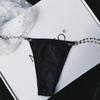 Tendência europeia e americana transfronteiriça nova roupa feminina cor sólida corrente calça T roupa íntima sexy tanga de metal feminina tentação