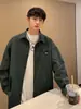 Camisa de Manga Longa Feliz Waffle Masculina Primavera 2025 Nova Retro Solta Casual Jaqueta Versátil Novo Estilo