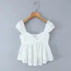 Venta al por mayor de Ropa para Mujer Transfronteriza Verano 2026 Nueva Moda Estilo Chica Picante Color Sólido Bordado Top Camisola Corta Sin Mangas