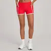 Shorts de Yoga Transfronteiriços com Bolsos Laterais, Roupa de Yoga de Cintura Alta Color-Blocking, Shorts para Esportes ao Ar Livre e Fitness 26377