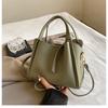 Bolso de Mano para Mujer de Cuero Suave 2025 Bolso Bandolera Simple con Diseño de Cesta, Elegante Bolso Balde con Textura Pebbled