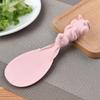 Cuchara de arroz de paja de trigo con forma de conejo pequeña, linda cuchara de arroz con forma de ardilla, cuchara de arroz de pie para el hogar, cuchara de arroz antiadherente, cuchara de arroz antiplástico