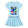 Vestido de manga corta para niños coreanos, falda fina plisada con orejas, novedad de verano de 2023