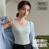 Nuevo estilo, hermoso chaleco de espalda ancha con hombros descubiertos para mujer, de algodón puro, transpirable, con interior camisola, para uso exterior, con base que combina con todo.