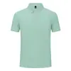 Polo de Manga Curta com Gola Camisa para Comércio Exterior Transfronteiriço Masculino Business Cor Sólida Verão Fino Roupa de Trabalho Tamanhos Europeus e Americanos com Impressão de Logo