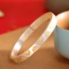 Pulsera de plata con forma de pie de plata 999.9 con diseño de tesoro de oro, con método antiguo de arenado, para mujer, joyería literaria vintage.