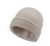 Gorro Frío Infantil de Borde Enrollado con Logo Bordado Color Sólido Gorro de Esquí sin Visera Gorro de Tejer de Lana Abrigador Personalizable