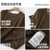 Camiseta de Verano para Mujer de Punto Tencel Lana, Manga Corta, Bloques de Color Vibrantes, Aspecto de Dos Piezas, Ajuste Delgado, Lyocell, Top Versátil
