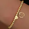Pulseira de Letras com Contas Douradas Nova da Amazon Pulseira Personalizada Vintage de Cobre Presente 2025